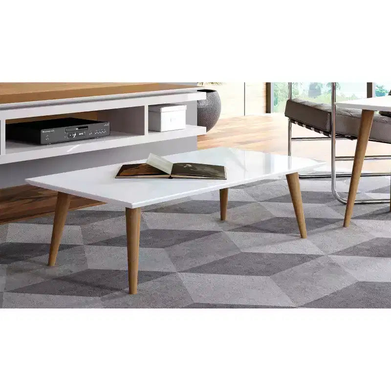 11.81 Utopia High Rectangle Coffee Table with Splayed Legs - Manhattan Comfort