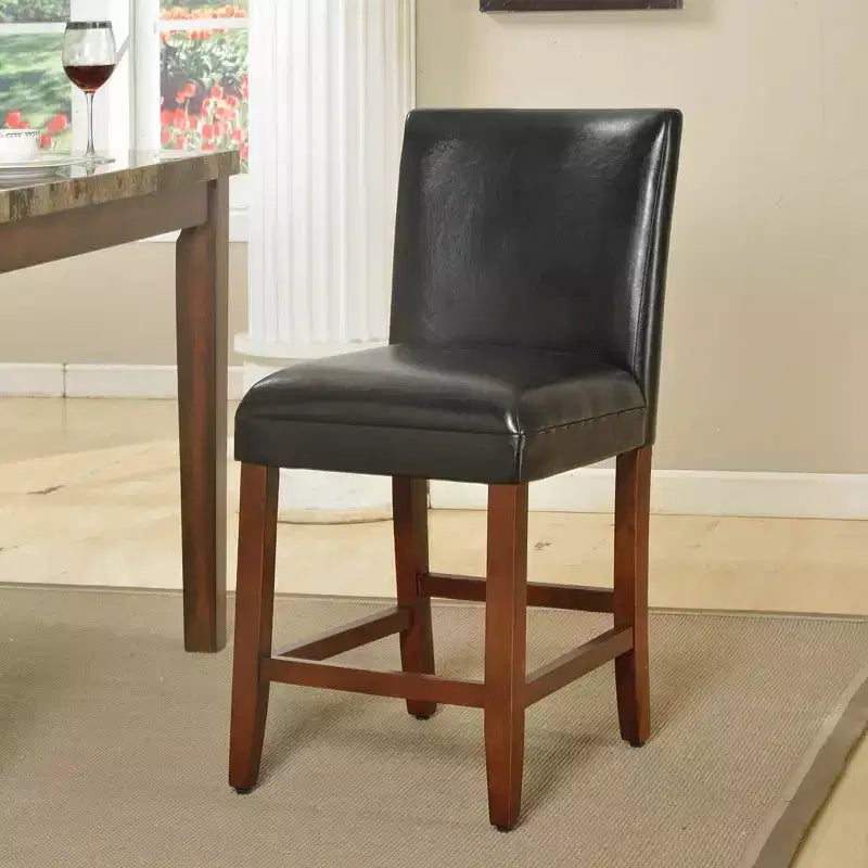 24 Faux Leather Luxury Counter Height Barstool - HomePop