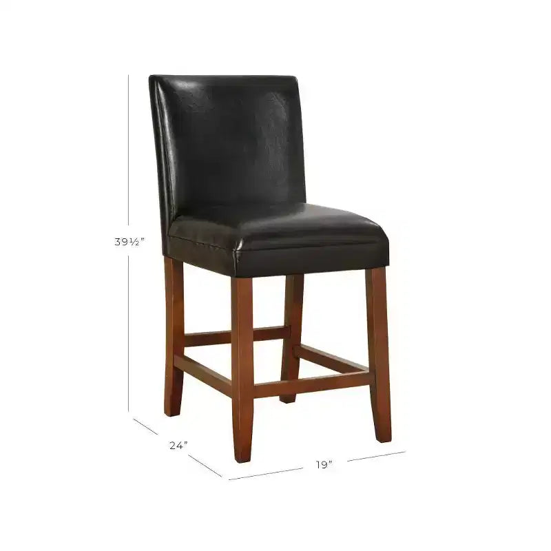 24 Faux Leather Luxury Counter Height Barstool - HomePop