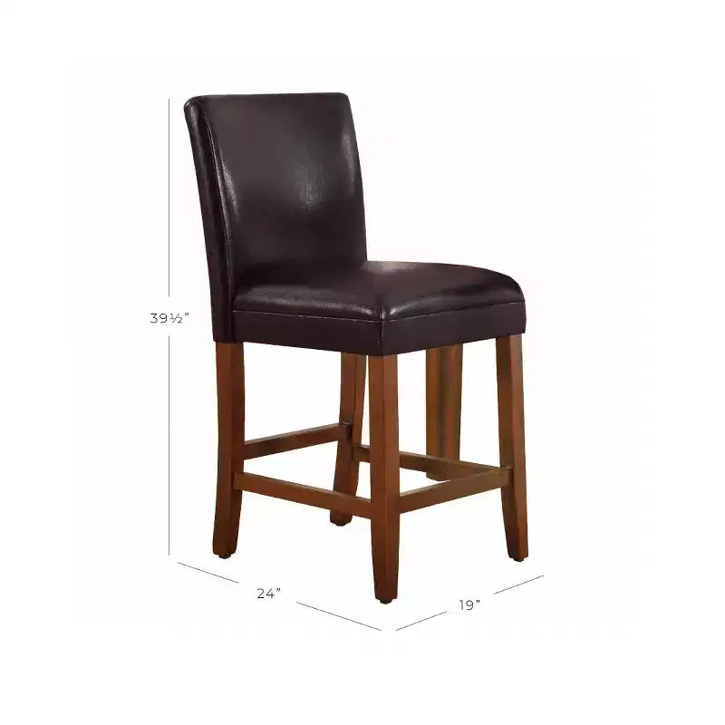 24 Faux Leather Luxury Counter Height Barstool - HomePop