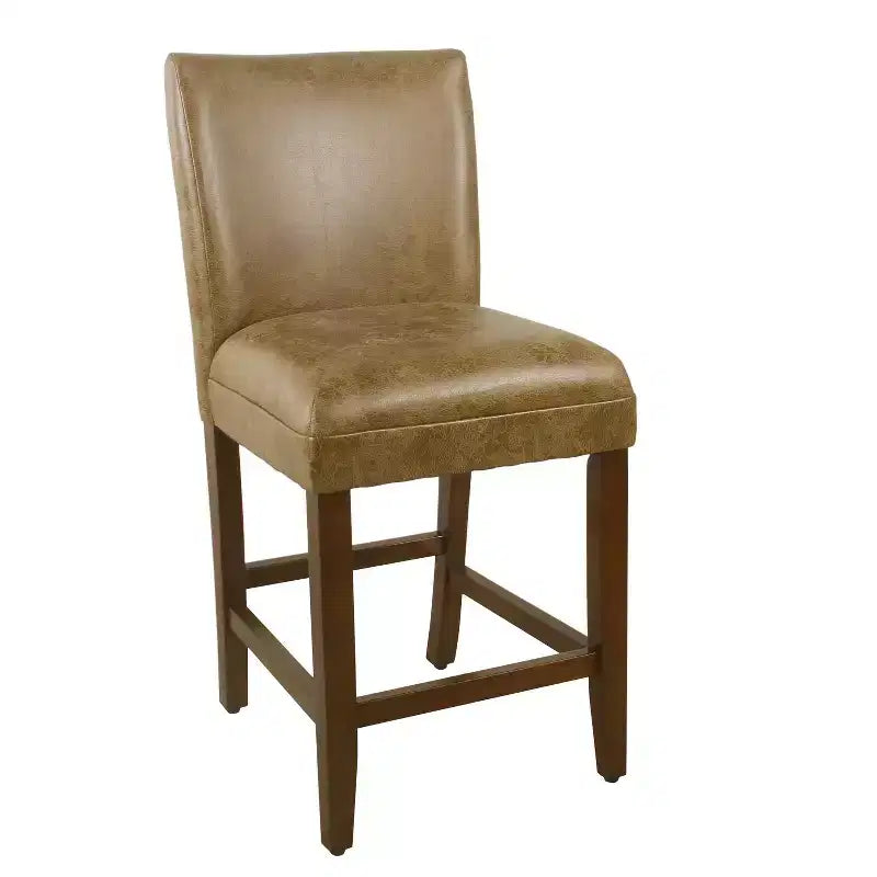 24 Faux Leather Luxury Counter Height Barstool - HomePop