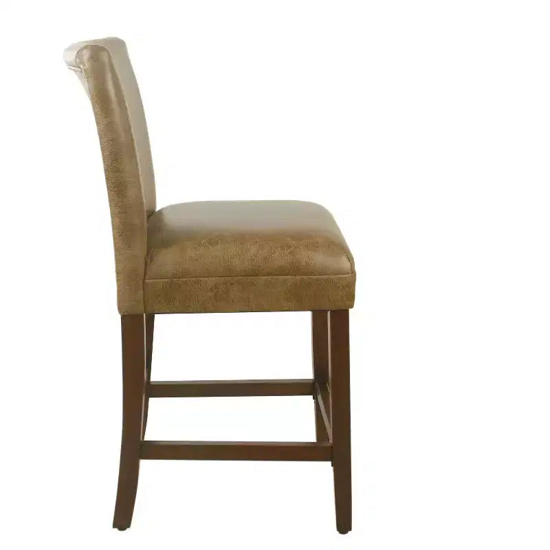 24 Faux Leather Luxury Counter Height Barstool - HomePop