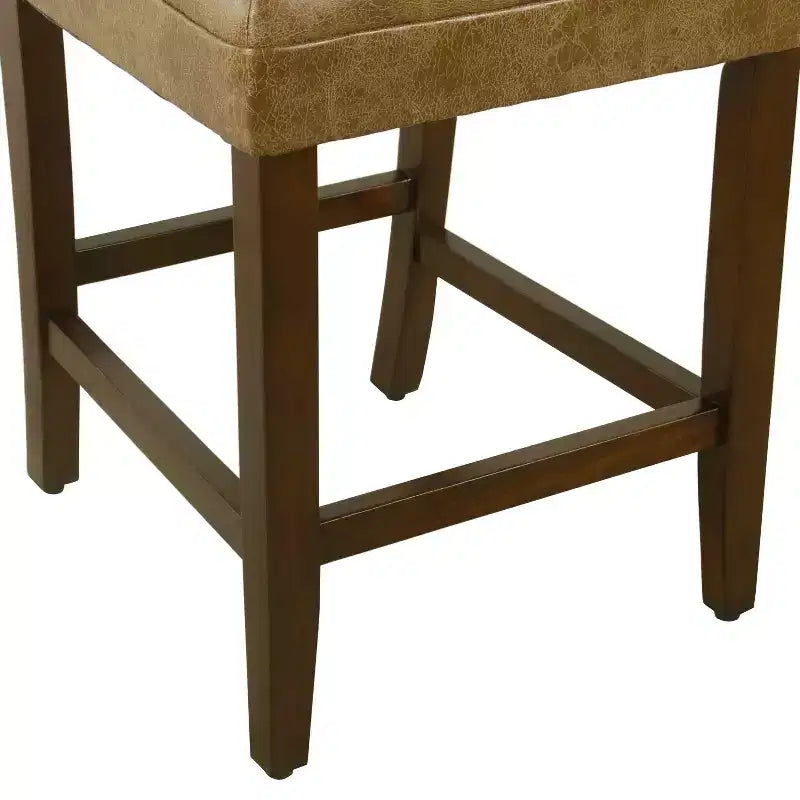 24 Faux Leather Luxury Counter Height Barstool - HomePop