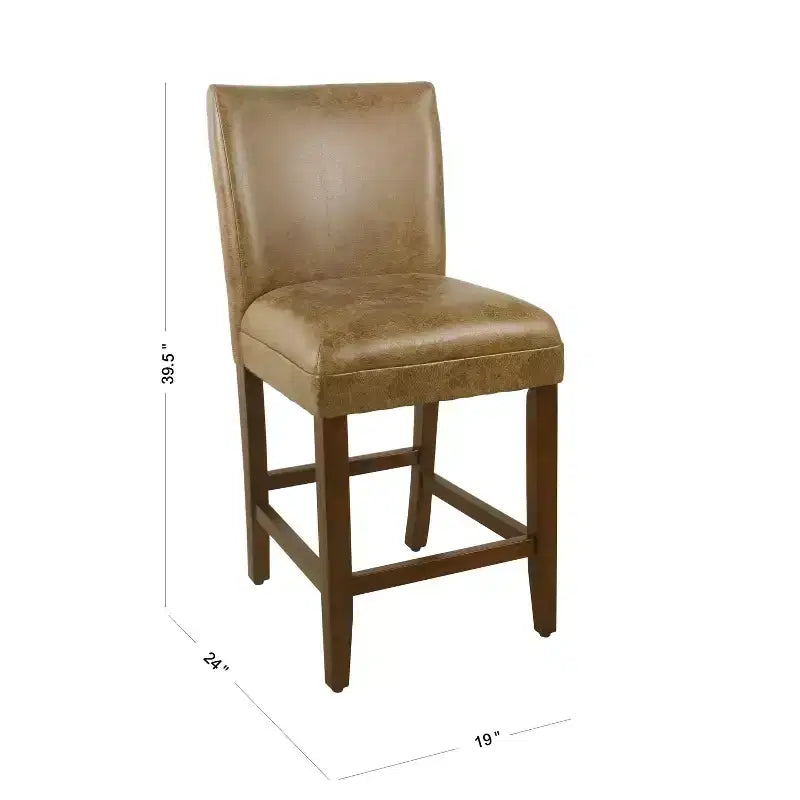 24 Faux Leather Luxury Counter Height Barstool - HomePop