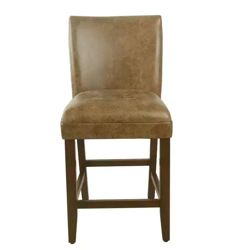 24 Faux Leather Luxury Counter Height Barstool - HomePop