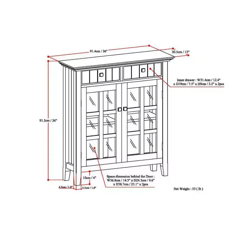 Armadio contenitore per ingresso in legno massello Normandy - Wyndenhall