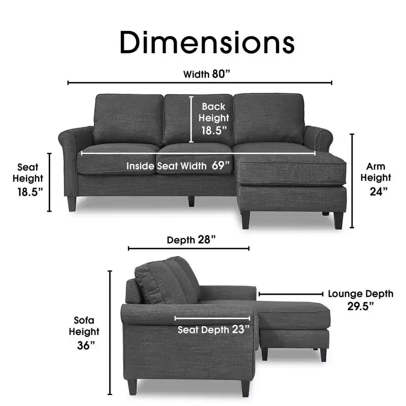 Harmon Roll Arm Sectional Sofa - Serta