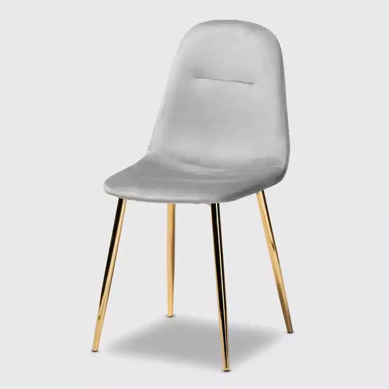 Set of 4 Elyse Velvet Upholstered Metal Dining Chairs - Baxton Studio