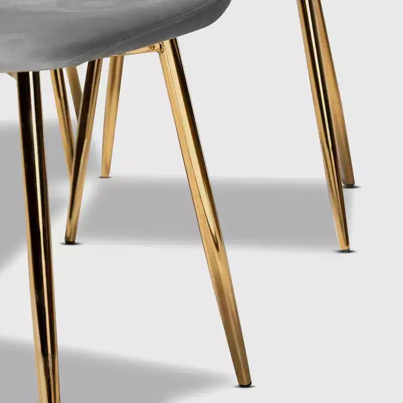 Set of 4 Elyse Velvet Upholstered Metal Dining Chairs - Baxton Studio