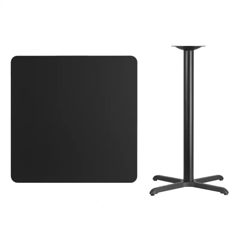 Flash Furniture 36'' Square Laminate Table Top with 30'' x 30'' Bar Height Table Base