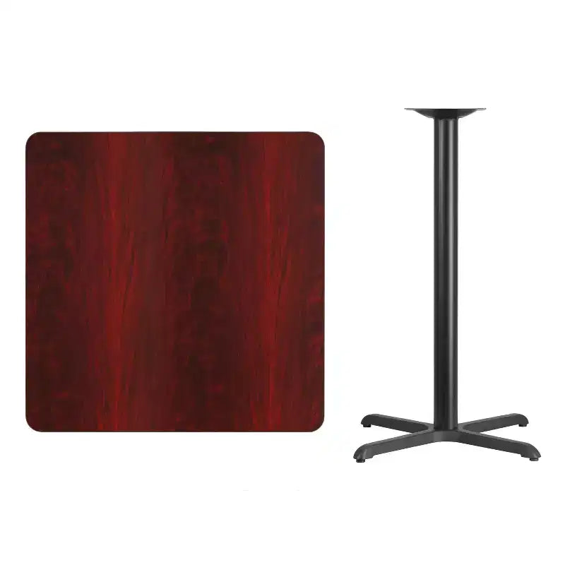 Flash Furniture 36'' Square Laminate Table Top with 30'' x 30'' Bar Height Table Base