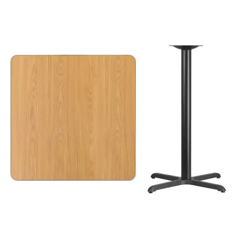 Flash Furniture 36'' Square Laminate Table Top with 30'' x 30'' Bar Height Table Base