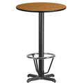 Flash Furniture 24'' Round Laminate Table Top with 22'' x 22'' Bar Height Table Base and Foot Ring