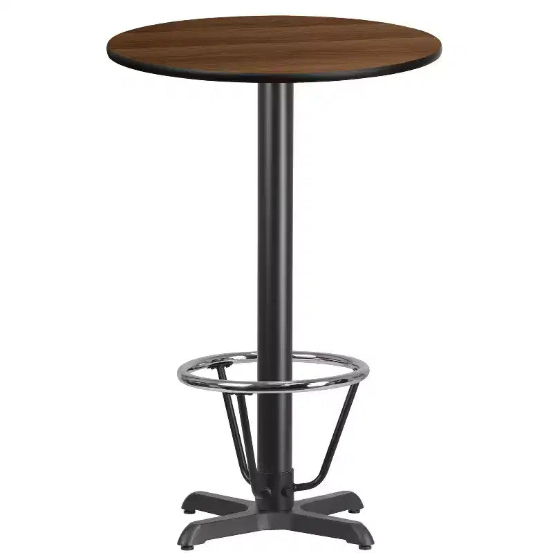 Flash Furniture 24'' Round Laminate Table Top with 22'' x 22'' Bar Height Table Base and Foot Ring