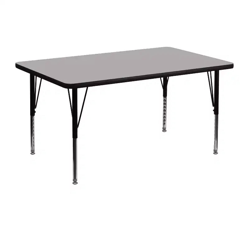 Flash Furniture 30''W x 48''L Rectangular HP Laminate Activity Table - Height Adjustable Short Legs