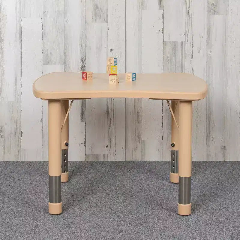 Flash Furniture 21.875W x 26.625L Rectangular Plastic Height Adjustable Activity Table