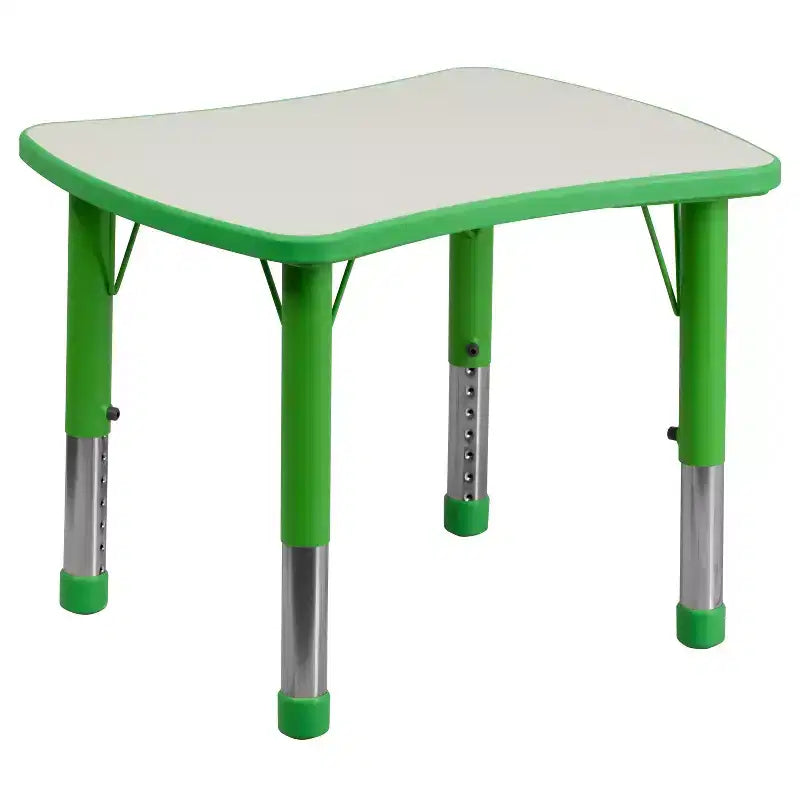 Flash Furniture 21.875W x 26.625L Rectangular Plastic Height Adjustable Activity Table
