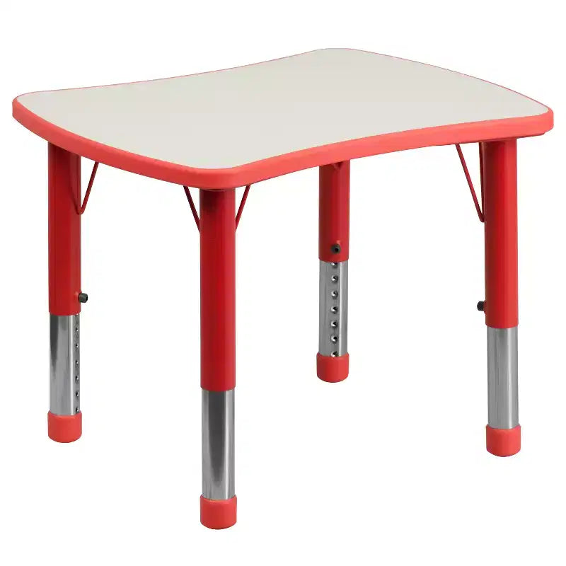 Flash Furniture 21.875W x 26.625L Rectangular Plastic Height Adjustable Activity Table
