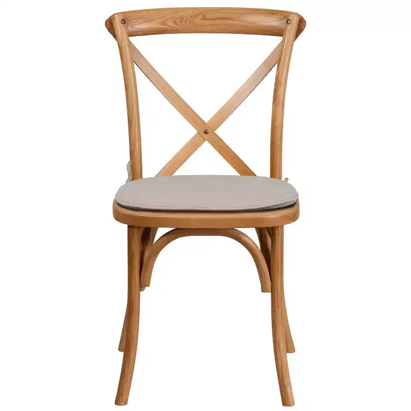 Flash Furniture HERCULES Series Stackable Wood Cross Back Chair with Cushion
