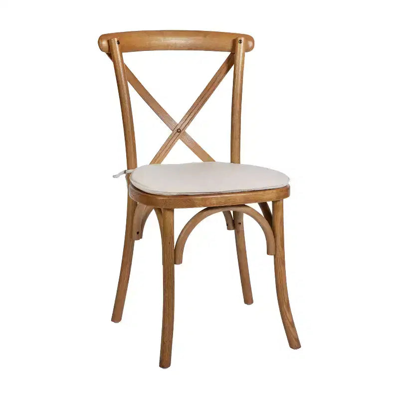 Flash Furniture HERCULES Series Stackable Wood Cross Back Chair with Cushion