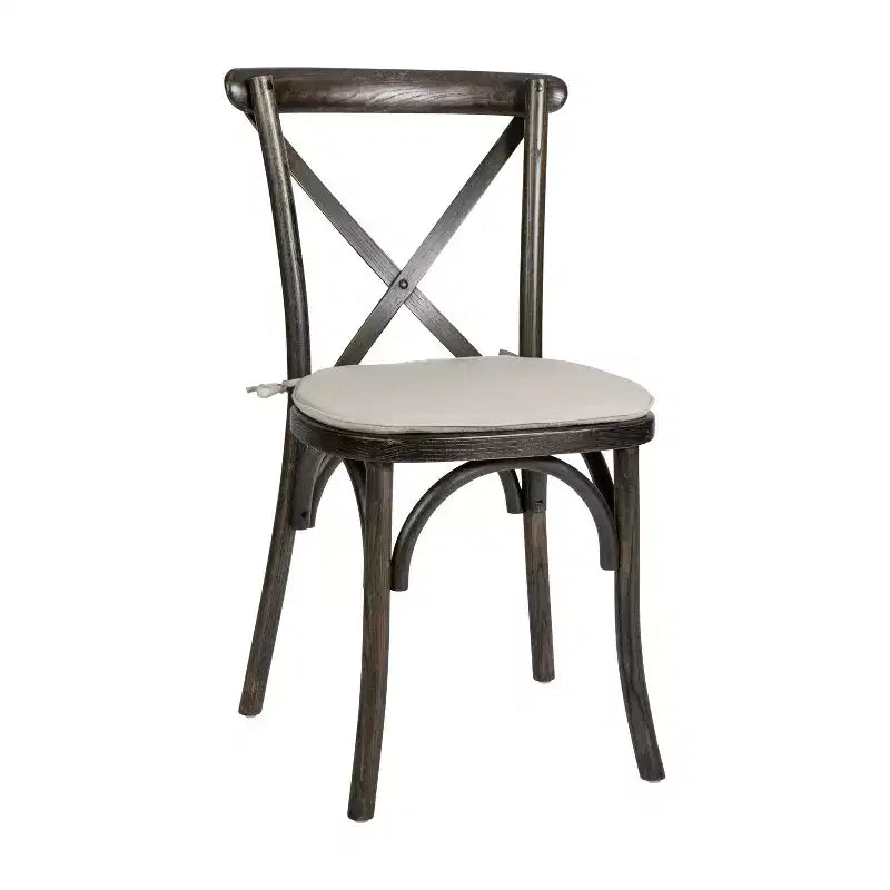 Flash Furniture HERCULES Series Stackable Wood Cross Back Chair with Cushion