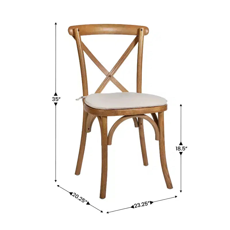 Flash Furniture HERCULES Series Stackable Wood Cross Back Chair with Cushion
