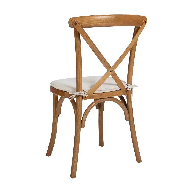 Flash Furniture HERCULES Series Stackable Wood Cross Back Chair with Cushion