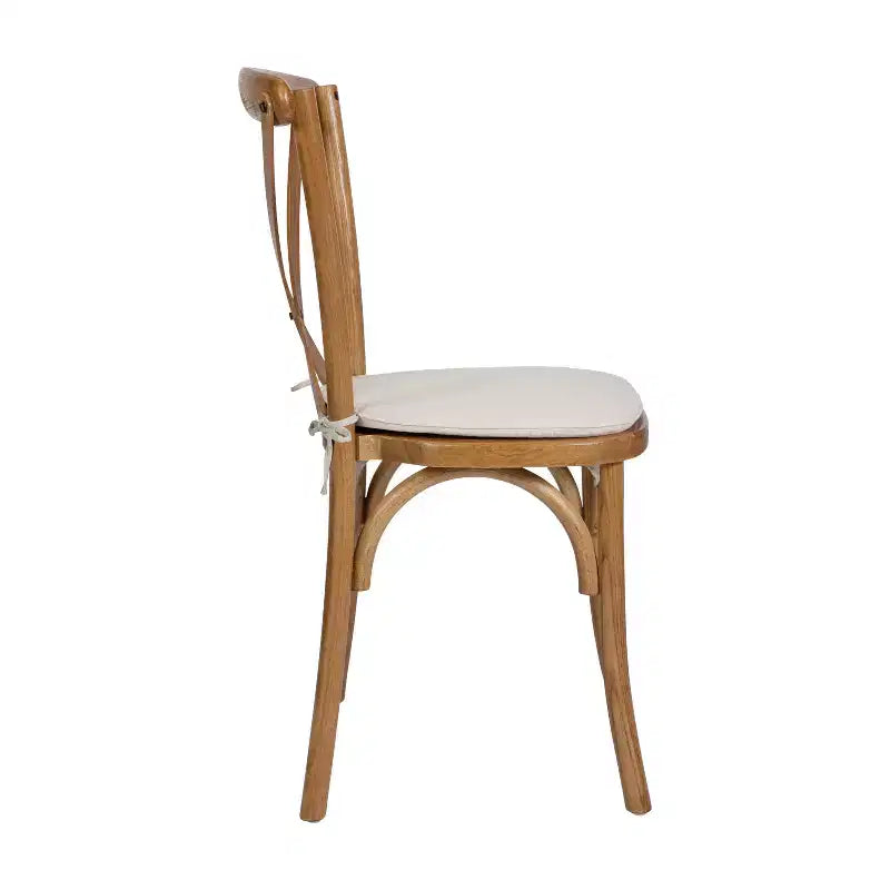Flash Furniture HERCULES Series Stackable Wood Cross Back Chair with Cushion