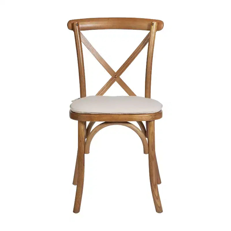 Flash Furniture HERCULES Series Stackable Wood Cross Back Chair with Cushion