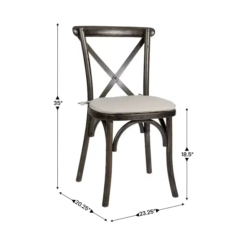 Flash Furniture HERCULES Series Stackable Wood Cross Back Chair with Cushion