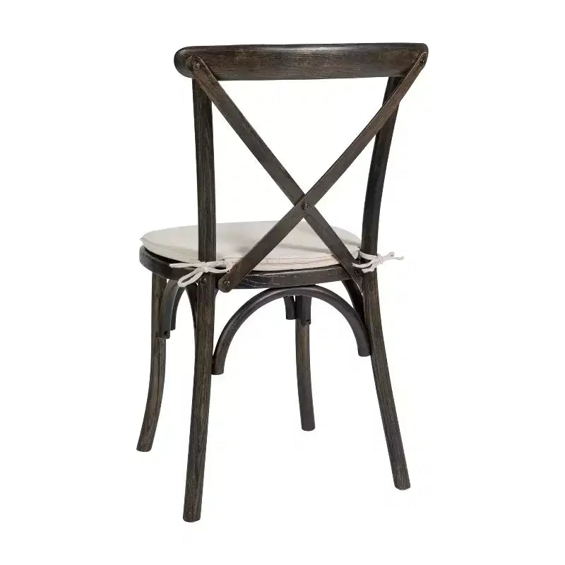 Flash Furniture HERCULES Series Stackable Wood Cross Back Chair with Cushion