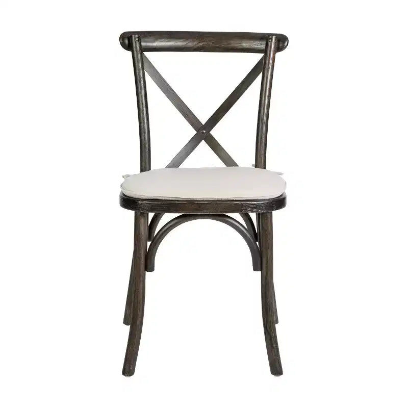 Flash Furniture HERCULES Series Stackable Wood Cross Back Chair with Cushion