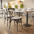 Flash Furniture HERCULES Series Stackable Wood Cross Back Chair with Cushion