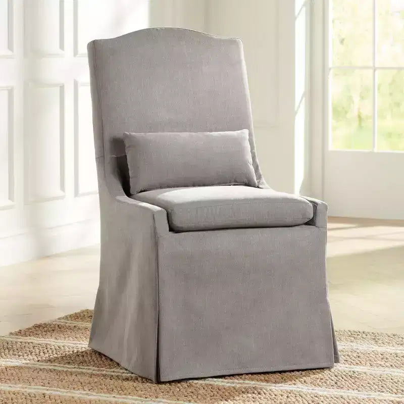 55 Downing Street Juliete Peyton Slate Gray Slipcover Dining Chair