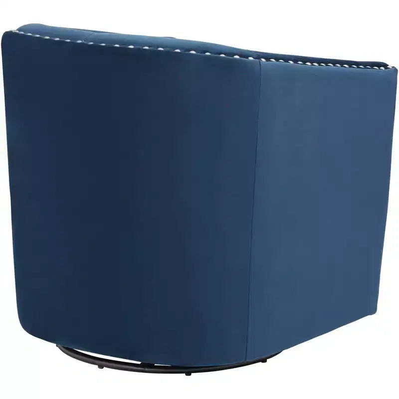 Elements Fullerton Nail Head Trim Navy Blue Swivel Accent Chair