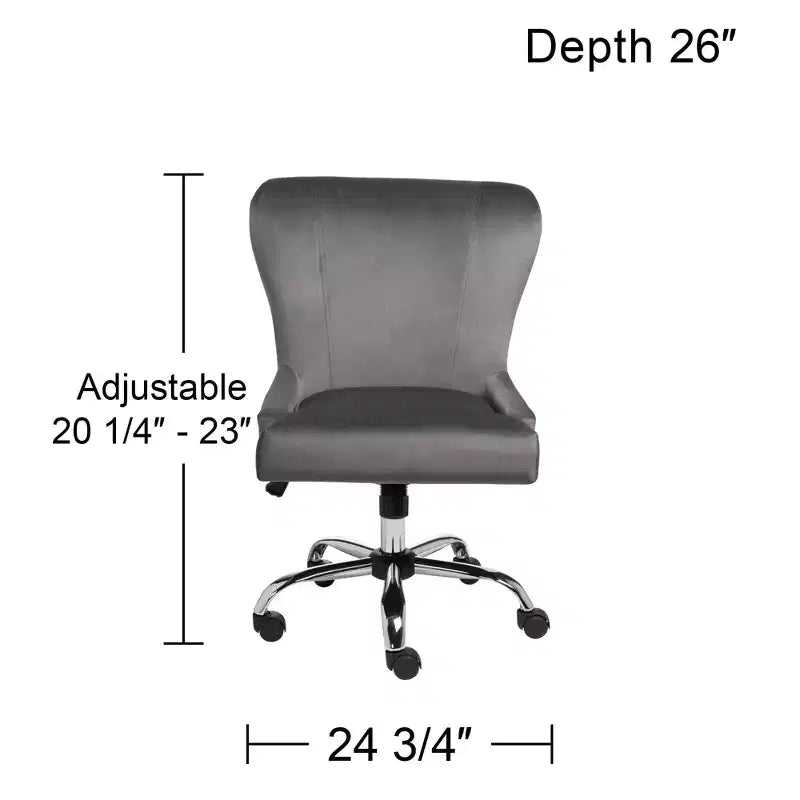 Studio 55D Erin Gray Fabric Adjustable Office Chair