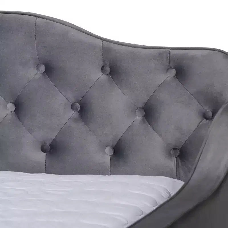 Freda Velvet Fabric Upholstered Button Tufted Daybed - Baxton Studio