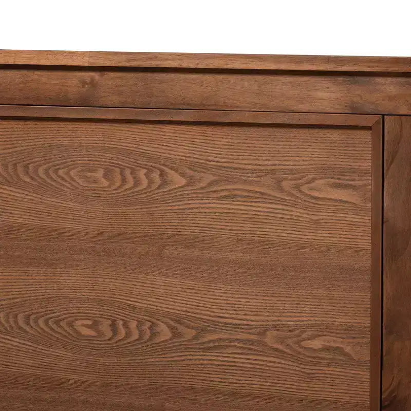 Veronica Walnut Finished Wood Platform Canopy Bed Walnut Brown - Baxton Studio