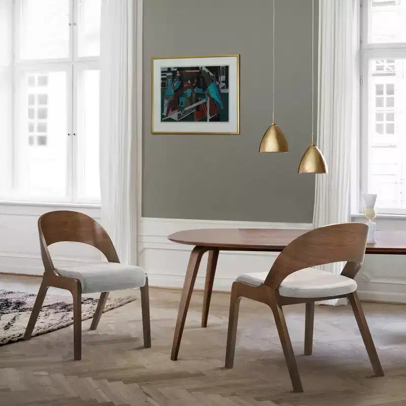Set of 2 Polly Mid-Century Upholstered Dining Chairs - Armen Living