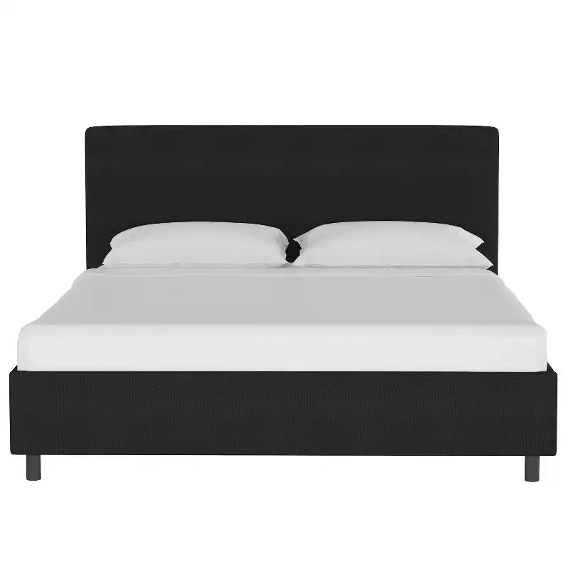 Skyline Furniture Olivia Solid Woven Upholstered Platform Bed Twill