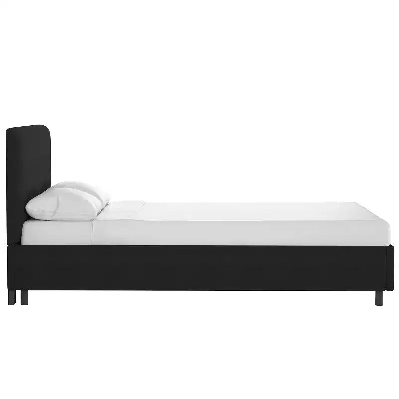 Skyline Furniture Olivia Solid Woven Upholstered Platform Bed Twill