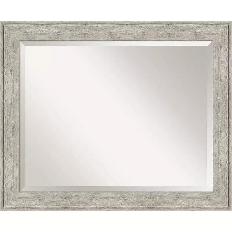 Crackled Framed Bathroom Vanity Wall Mirror Metallic - Amanti Art