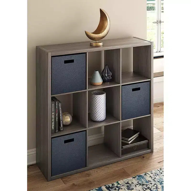 ClosetMaid 459000 Heavy Duty Decorative Bookcase Open Back 9-Cube Storage Organizer, Graphite Gray (2 Pack)