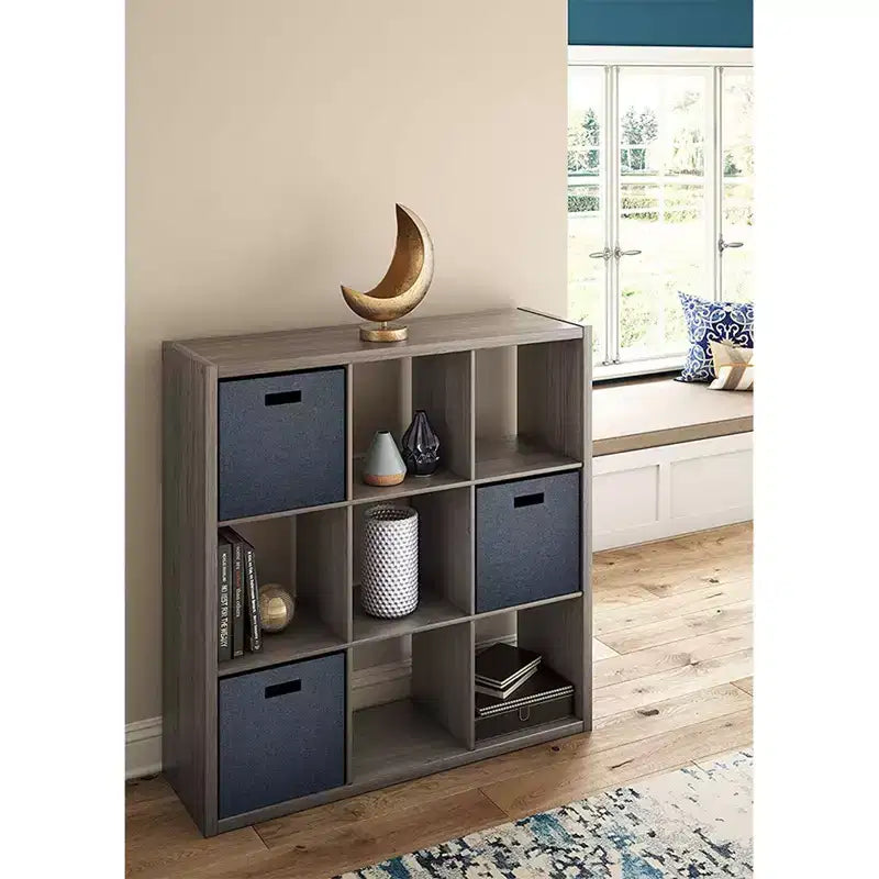 ClosetMaid 459000 Heavy Duty Decorative Bookcase Open Back 9-Cube Storage Organizer, Graphite Gray (2 Pack)