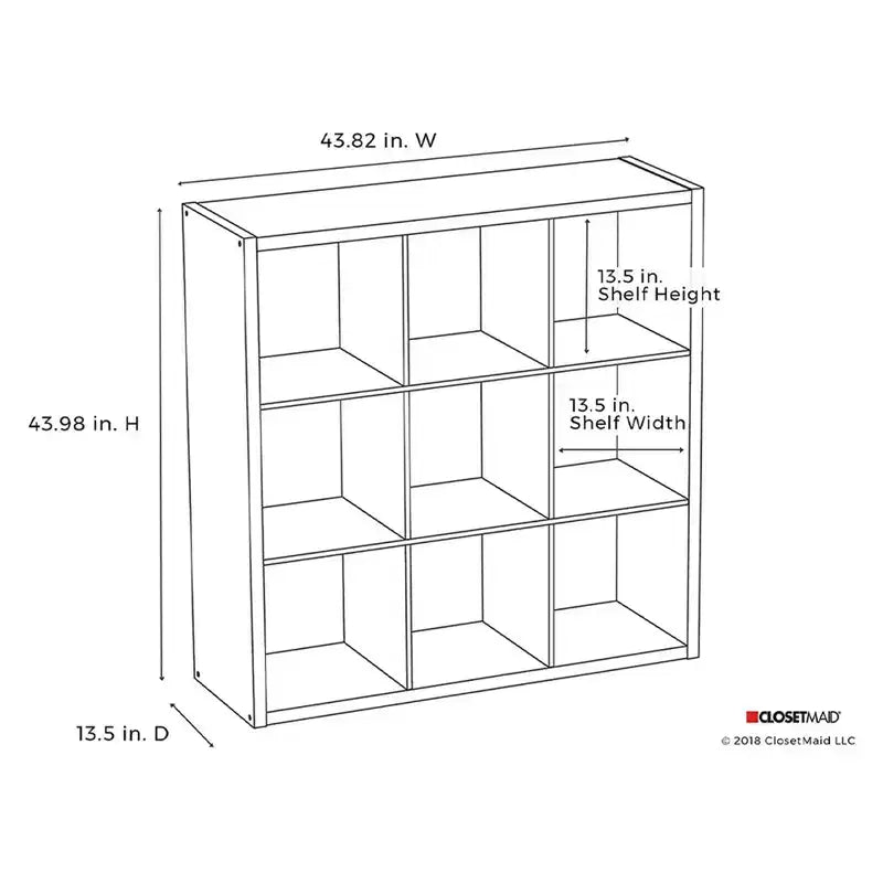 ClosetMaid 459000 Heavy Duty Decorative Bookcase Open Back 9-Cube Storage Organizer, Graphite Gray (2 Pack)