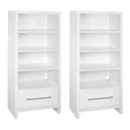 ClosetMaid 165100 Decorative Storage Tower Bookcase with Drawer, White (2 Pack)