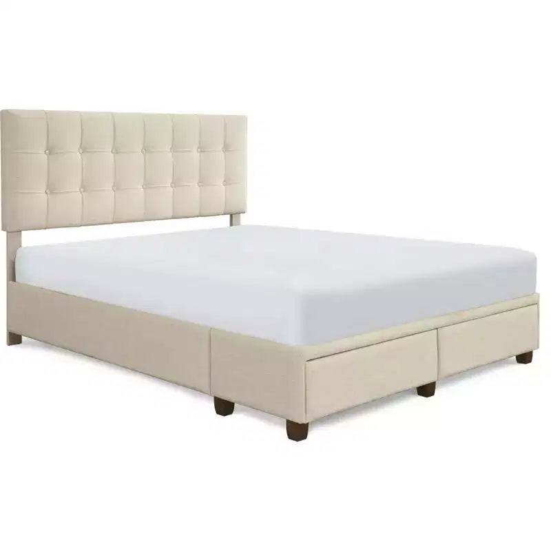 Edmond Storage Bed with Adjustable Height Headboard - ClickDecor