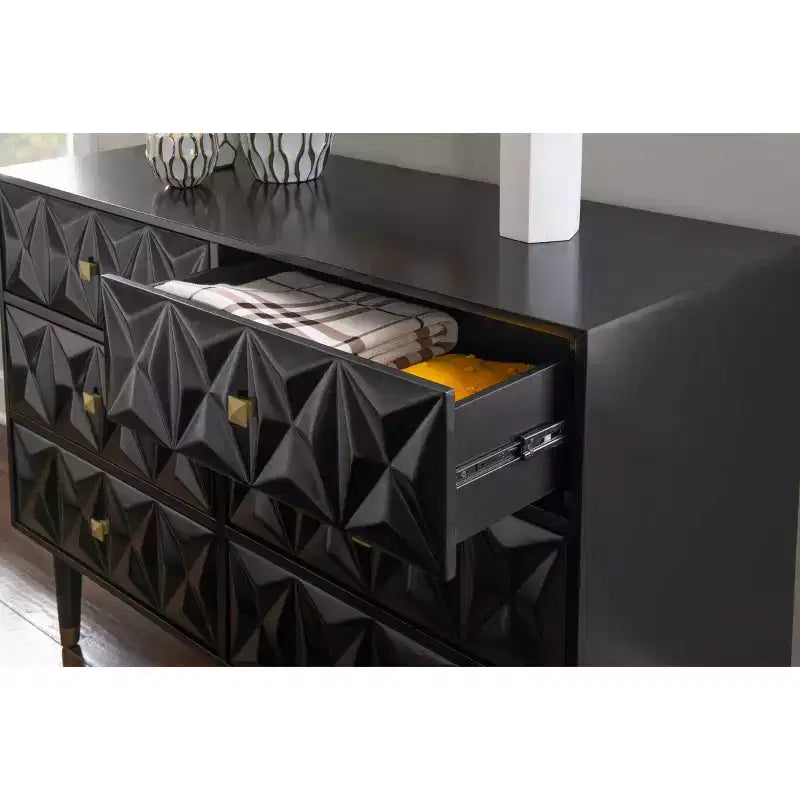 6 Drawer Geo Textured Dresser - Linon