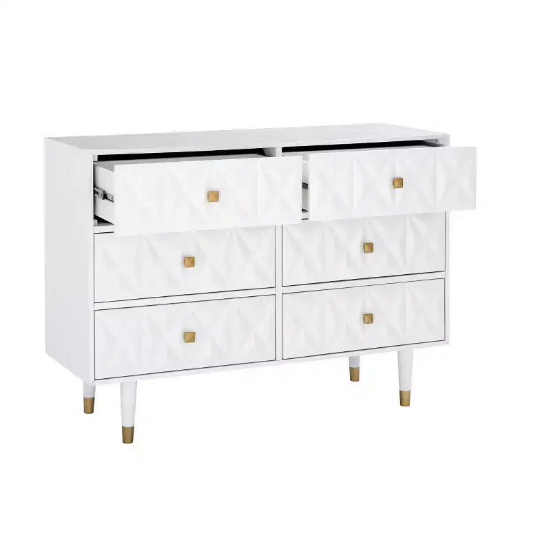 6 Drawer Geo Textured Dresser - Linon