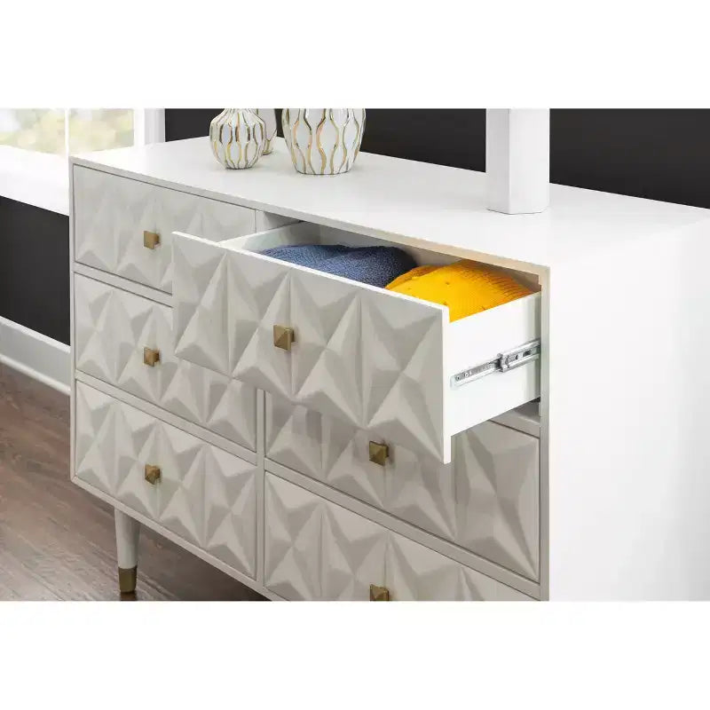 6 Drawer Geo Textured Dresser - Linon